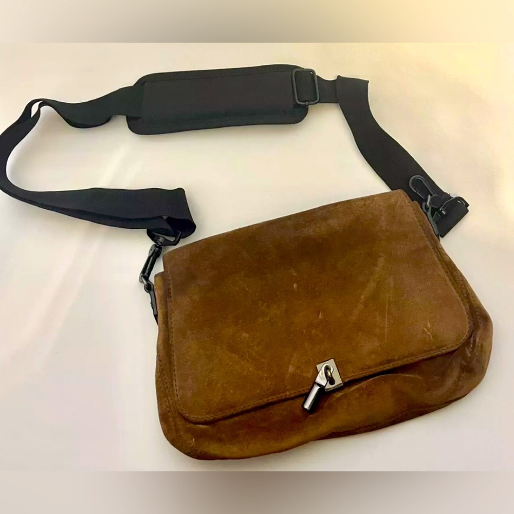 Elizabeth & James Medium Cynnie Brown Suede Crossbody Bag, Coco